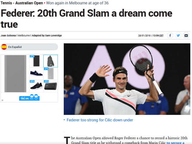 Federer &#34;ăn&#34; 20 Grand Slam: Báo chí cạn lời, ông hoàng bẻ cong thời gian - 3