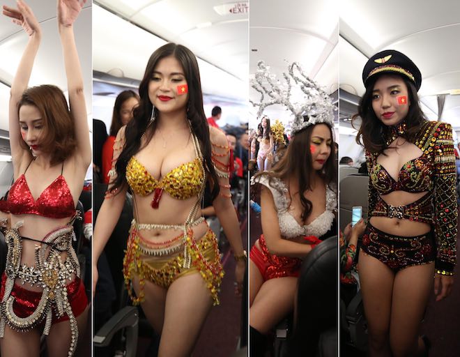 VFF nói gì về màn trình diễn bikini trên máy bay chở U23 Việt Nam? - 1