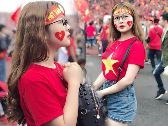 Đi xem U23 Việt Nam đá, cô gái trẻ bất ngờ nổi tiếng vì quá xinh