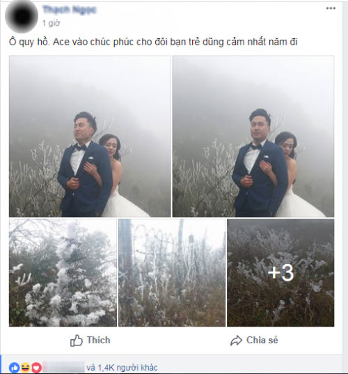 Cô dâu lưng trần chụp ảnh cưới dưới trời băng tuyết Sa Pa - 1