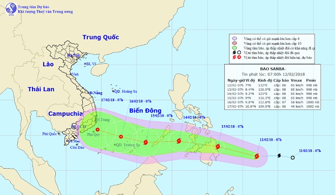Bão Sanba giật cấp 10, tăng tốc hướng vào Biển Đông - 1