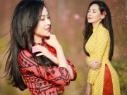 Bạn trẻ - Cuộc sống - &quot;Hot girl dao kéo&quot; Nam Định đẹp lúng liếng với áo dài xuân