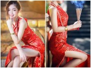 Đời sống Showbiz - 3 mỹ nhân diện xường xám khoe chân trần nuột nà chúc mừng năm mới