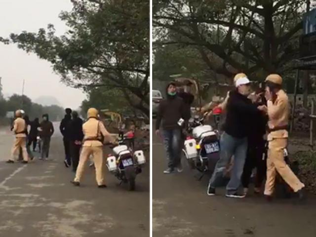 Công an Ninh Bình nói gì về clip ”quái xế” quây CSGT lấy lại xe máy