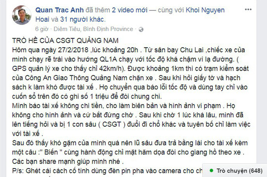 Trưởng phòng CSGT Quảng Nam: Anh em sai rõ ràng rồi! - 1