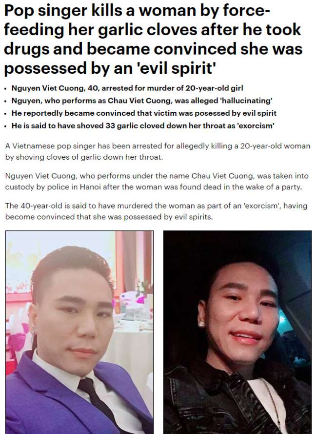 Vụ Châu Việt Cường nhét tỏi làm chết cô gái trẻ lên báo quốc tế - 1