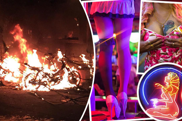 Cháy phố đèn đỏ Thái Lan, gái mại dâm chạy tán loạn - 1