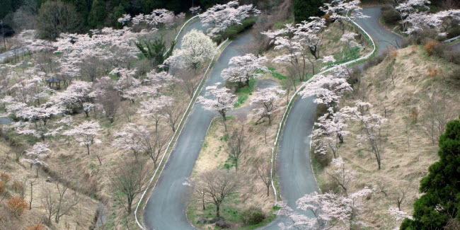 Đường Touge, Nhật Bản: Con đường dẫn lên núi Phú Sĩ với phong cảnh tuyệt đẹp. Đây là ngọn núi đang hoạt động và là đỉnh núi cao nhất Nhật Bản.