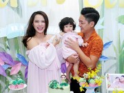 Đời sống Showbiz - Hải Băng lộ bụng bầu 6 tháng trong tiệc thôi nôi con gái đầu lòng