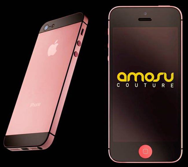 2. iPhone 5 Pink Valentine

Đây là phiên bản đặc biệt được tung ra trong ngày Valentine 2013 và được chế tác bởi Amosu Couture. Điều đặc biệt là nó có lớp vỏ kim loại màu hồng đặc biệt, tạo nên sức quyến rũ khó cưỡng. Giá của nó khiêm tốn hơn, chỉ 2.350 USD (gần 55 triệu đồng).
