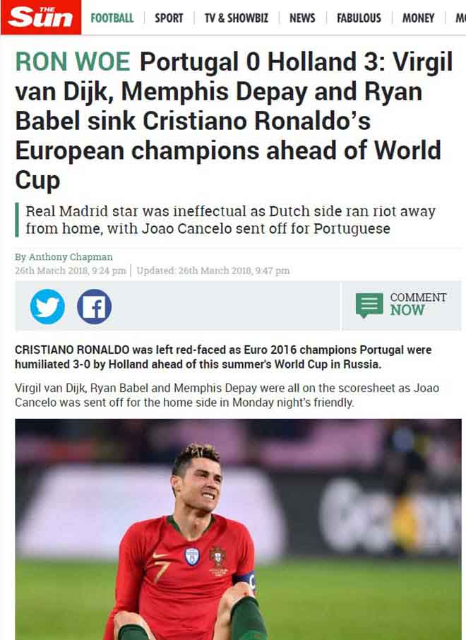 Bồ Đào Nha thua thảm: Báo chí thất vọng Ronaldo, lo bị loại sớm World Cup - 4