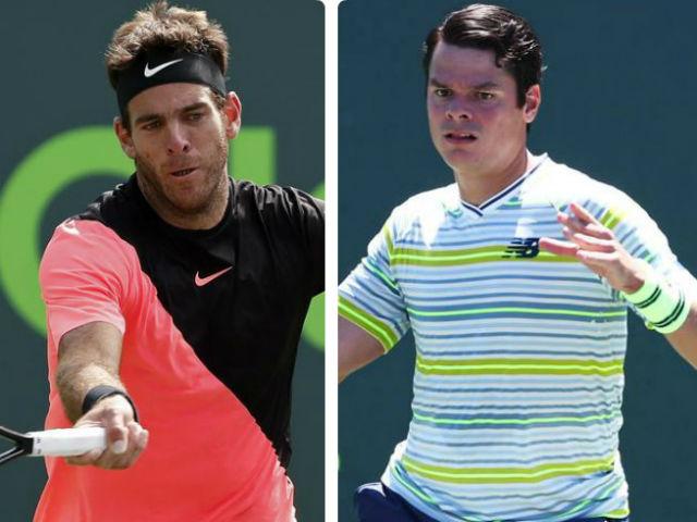 Del Potro - Raonic: Tuyệt đỉnh giao bóng, ”đấu súng” nghẹt thở (tứ kết Miami Open)