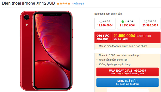 Top smartphone khuyến mãi &#34;khủng&#34; đầu năm 2019: iPhone Xr giảm 3 triệu đồng - 2