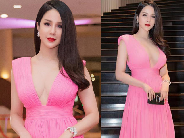 Đầu năm 2019, Diệp Lâm Anh lấn lướt loạt hoa hậu nhờ váy cổ sâu
