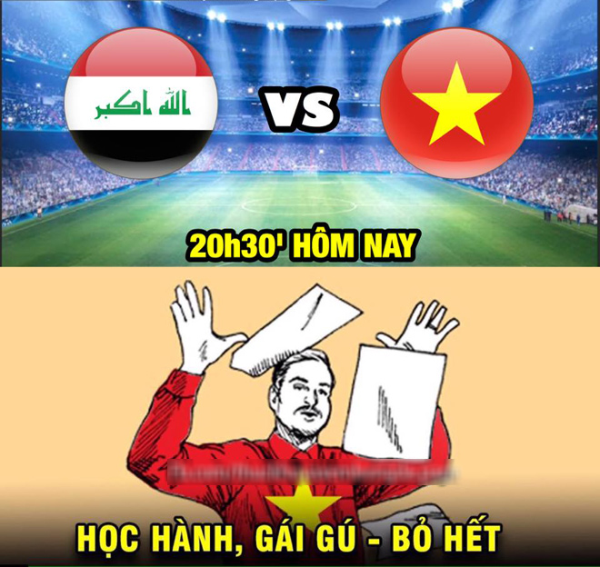 Dân mạng hừng hực khí thế chế ảnh trước trận Việt Nam gặp Iraq - 1