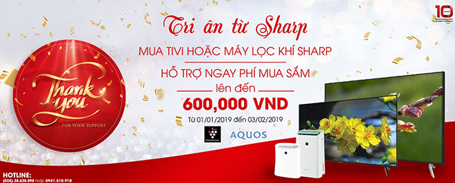 Sắm TV, máy lọc không khí Sharp đón tết- nhận &#34;lì xì&#34; khủng - 1
