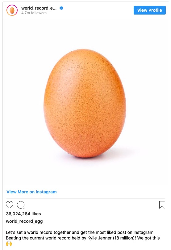 Bức ảnh quả trứng vừa trở thành bài đăng được yêu thích nhất lịch sử Instagram - 1