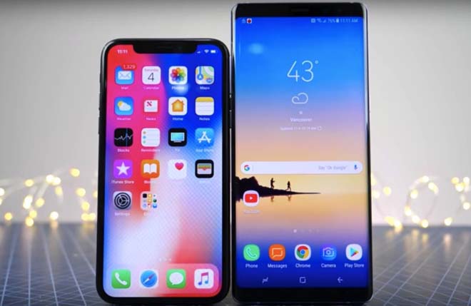 note 8 vs iphone x