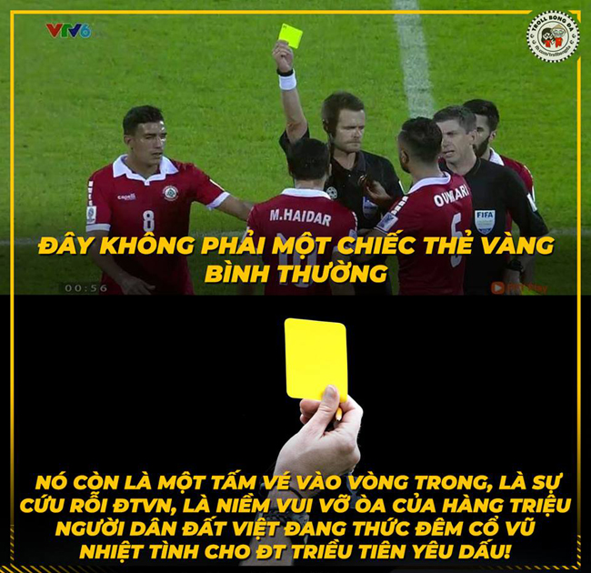 Không chỉ là chiếc thẻ vàng mà nó còn là chiếc "vé vàng" của đội tuyển Việt Nam.