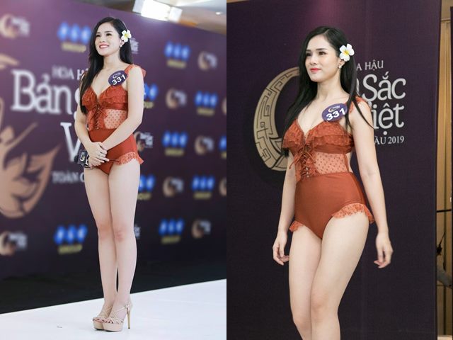 Bạn gái Trọng Đại mặc áo tắm như nội y tại Hoa hậu Bản sắc Việt toàn cầu