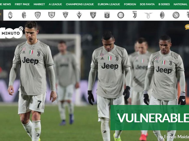 Juventus thua thảm: Ronaldo bị báo Italia chê màn trình diễn “ác mộng”