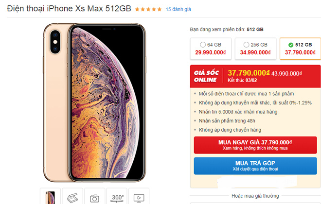 HOT: iPhone Xs Max 512GB giảm kịch hơn 06 triệu đồng - 2