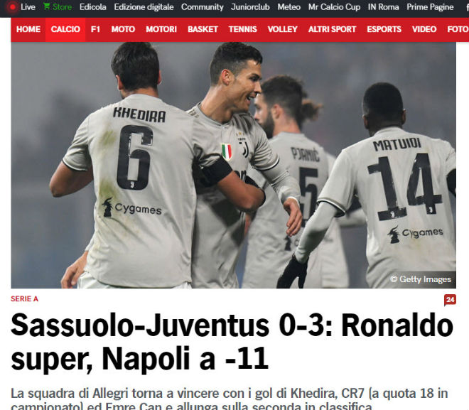 &#34;Độc cô cầu bại&#34; Juventus đại thắng: Báo Italia ngả mũ siêu nhân Ronaldo - 3