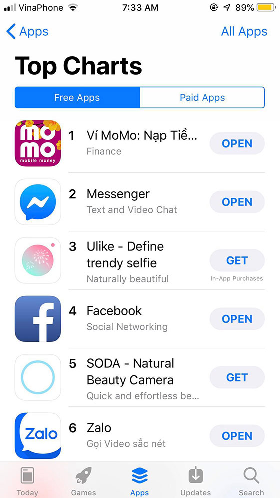Ví MoMo vươn lên vị trí số 1 – Top ứng dụng tải miễn phí nhiều nhất trên iOS - 1