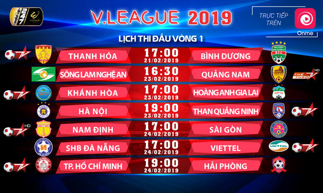 VTVcab tường thuật trực tiếp tất cả các trận đấu V-League 2019 - 2