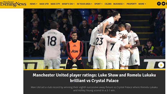 MU đại thắng Crystal Palace: Báo Anh khen ngợi Lukaku, ngả mũ Solskjaer - 2