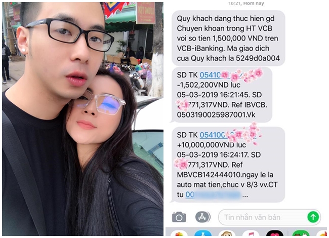 Mới đây, bà mẹ một con hào hứng chia sẻ món quà ông xã dành tặng cho cô trong dịp 8.3. Theo đó, quà tặng dành cho người đẹp là một khoản tiền trị giá 10.000.000 VND được chồng Nga Tây chuyển thẳng vào tài khoản của cô. &#34;Quà 8.3 của Gấu. Không cần nến và hoa vì chính anh là một món quà&#34;, mỹ nhân 9X viết.