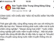 Tin tức trong ngày - Đề nghị xử lý nghiêm fanpage giả mạo Ban Tuyên giáo Trung ương tung tin thất thiệt về nước mắm