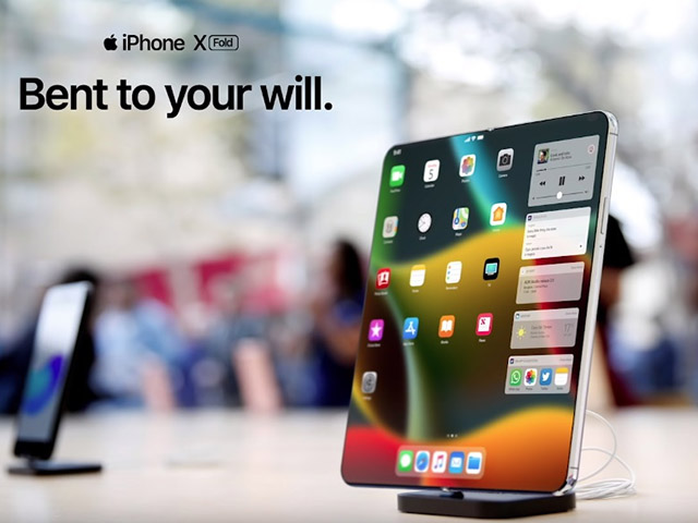 iPhone gập lại đẹp mê ly thách thức Galaxy Fold và Mate X