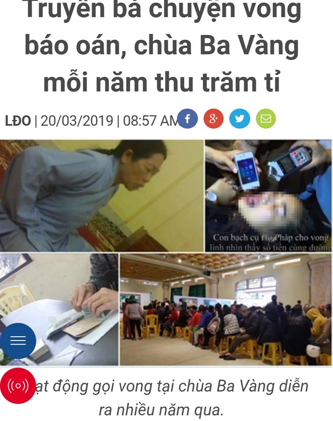 Quảng Ninh ra công văn hỏa tốc xác minh tin “truyền bá vong báo oán ở chùa Ba Vàng” - 1