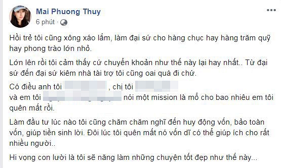 Mai Phương Thúy chi 700 triệu đồng làm từ thiện: &#34;Tôi cũng định âm thầm...&#34; - 1