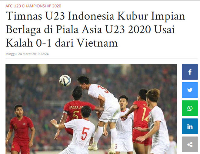 Bị U23 Việt Nam &#34;ra đòn&#34; phút cuối: Báo Indonesia tiếc nuối hẹn phục thù - 3