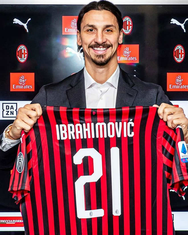 Ibrahimovic tái hợp AC Milan và sẽ mặc áo số 21 thay vì 11 như trước đây