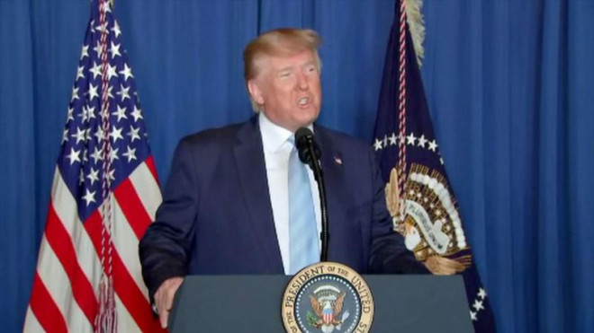 &nbsp;Ông Trump Phát biểu ngắn gọn tại Mar-a-Lago. Ảnh: ABC NEWS