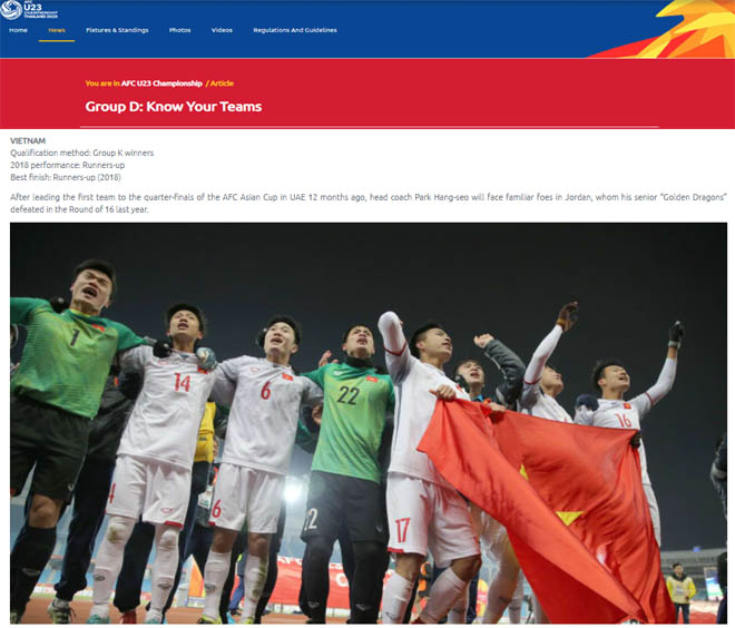 AFC đánh giá cao khả năng tái lập kỳ tích á quân, thậm chí vô địch của U23 Việt Nam
