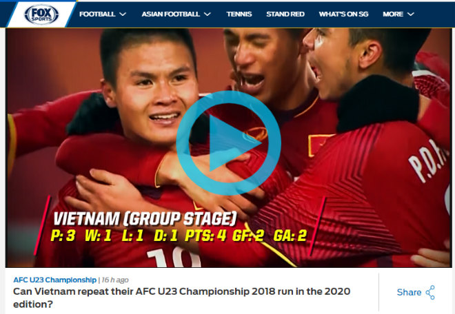 Fox Sport Asia nhìn lại hành trình lên ngôi á quân U23 châu Á 2018 thần kỳ của U23 Việt Nam