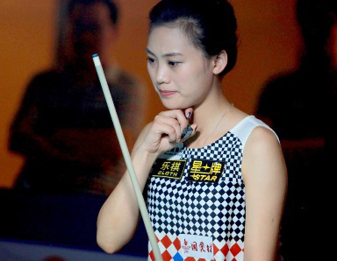 Nữ cơ thủ xinh đẹp Liu Sha Sha đang đứng hạng 6 trên BXH bi-a pool thế giới
