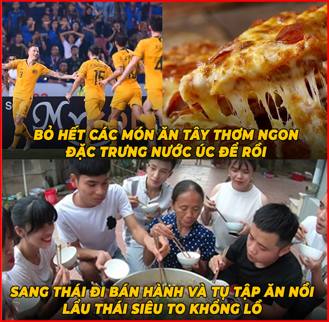 Học theo Việt Nam, U23 Australia sang Thái ăn nồi "lẩu Thái siêu cay khổng lồ".