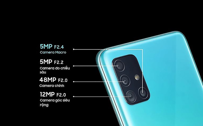 Bố cục camera sau của Galaxy A51.