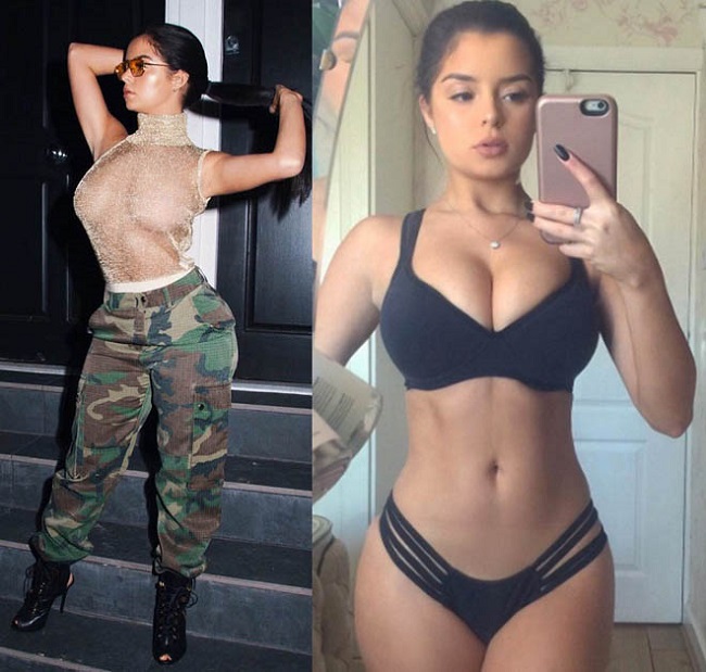 Chung sở thích mặc mỏng manh với Ariel Winter còn có người mẫu Anh - Demi Rose.