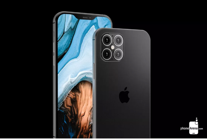 Ảnh concept iPhone 12 Pro với 4 camera sau.