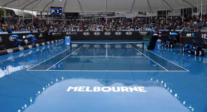 Trời mưa khiến ngày đầu của Australian Open nhiều trận đấu bị hoãn lại