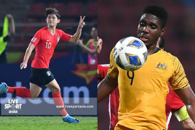 U23 Hàn Quốc (trái) và U23 Australia phải quyết chiến ở bán kết giải U23 châu Á năm nay