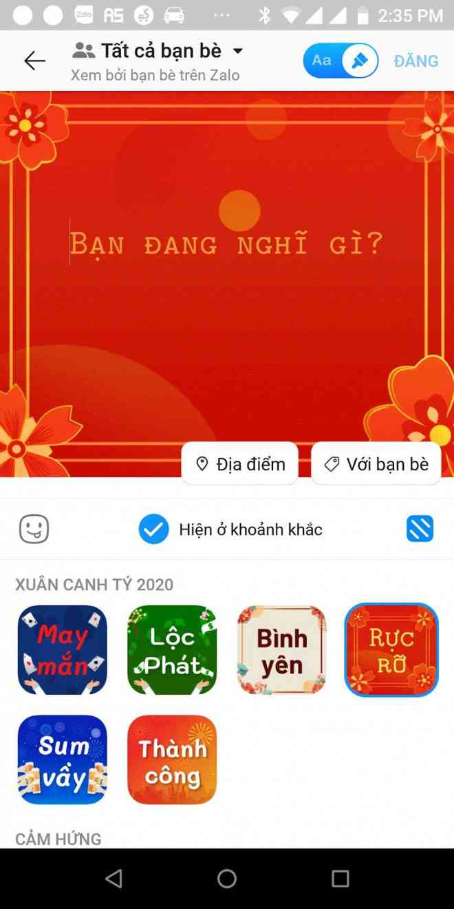 Sẽ có những lựa chọn hình nền cho bài post, nổi bật là chủ đề "Xuân Canh Tý 2020".