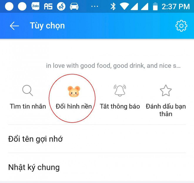 Sau đó chọn mục đổi hình nền.