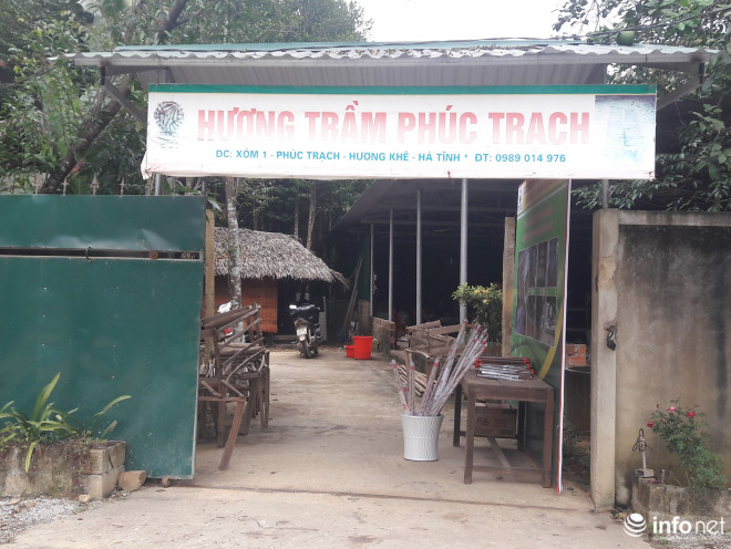 Cơ sở sản xuất hương trầm Phúc Trạch của Nguyễn Chí Thành.